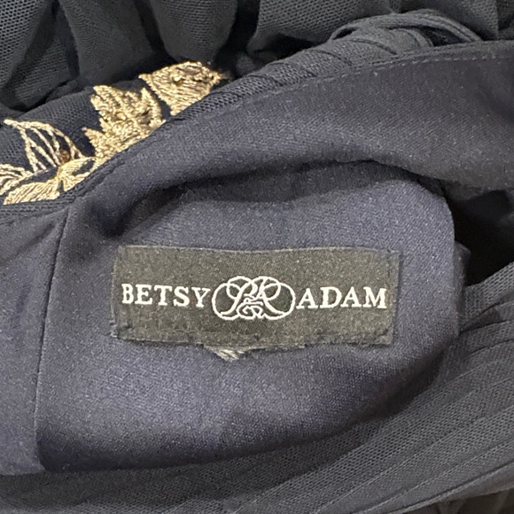 Betsy & Adam navy Maxi Dress with Gold Accents - Picture 3 of 3